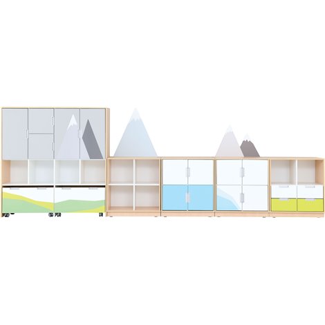 Set mobilier tematic pentru gradinita Muntii, usi cu deschidere la 90 grade, inchidere silentioasa - imagine 8